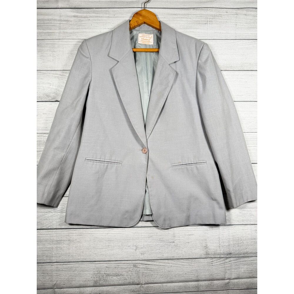 Vintage Pendleton Country Sophisticates Women’s 12 Gray Silk Blend Blazer 4083